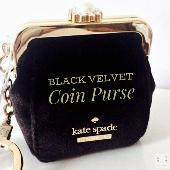 kate spade Handbags - Kate Spade Black Velvet Coin Pinch Purse Key Fob